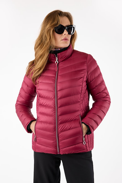 Frandsen Jensine Orchid Red Persian Red 482 Lightweight Shower Proof Down Jacket 528-588