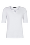 SUNDAY White Notch Neck Stud Detail T-Shirt — Shaped Fit | 6574-6000