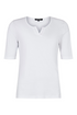 SUNDAY White Notch Neck Stud Detail T-Shirt — Shaped Fit | 6574-6000