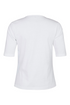 SUNDAY White Notch Neck Stud Detail T-Shirt — Shaped Fit | 6574-6000