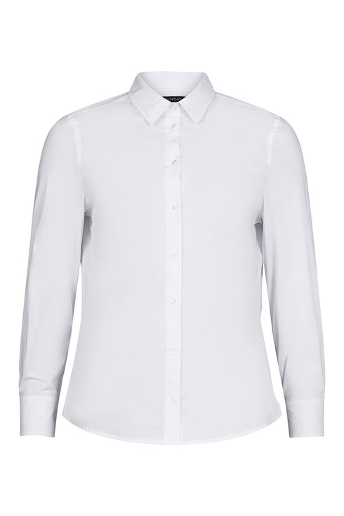 Sunday Womens Classic Long Sleeve Button Shirt 67966378 10 - White