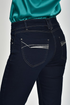 Robell Women's Elena Gold Thread Detail Straight Leg Jeans 80cm 69 Navy