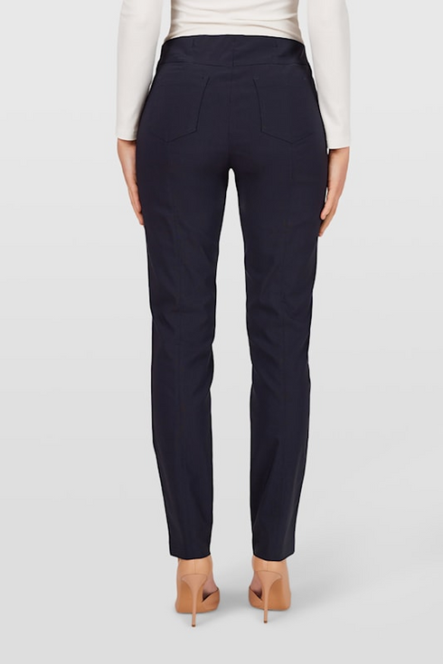 Robell Bella 78cm Straight Leg Bengaline Trousers in 69 Navy 51559-5499