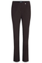 Robell Bella 78cm Straight Leg Bengaline Trousers in 39 Dark Brown 51559-5499