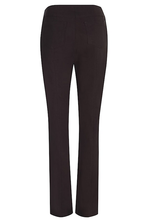 Robell Bella 78cm Straight Leg Bengaline Trousers in 39 Dark Brown 51559-5499