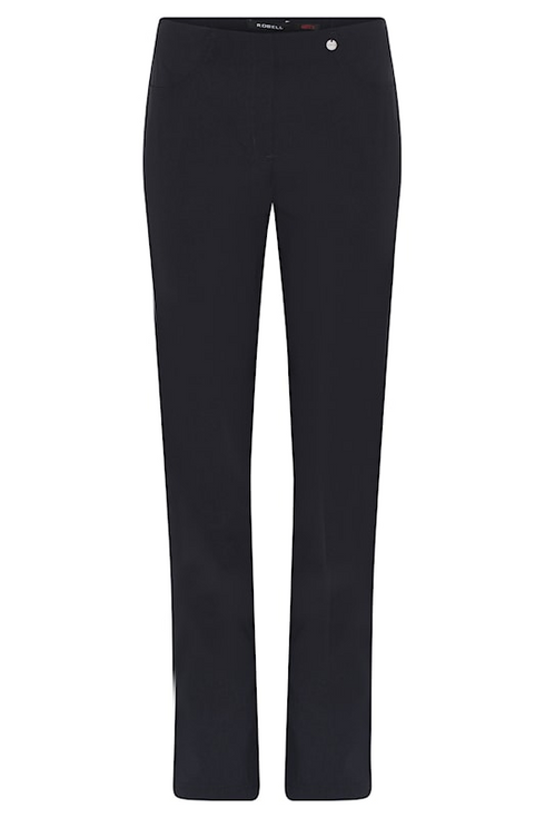 Robell Bella 78cm Straight Leg Bengaline Trousers in 69 Navy 51559-5499