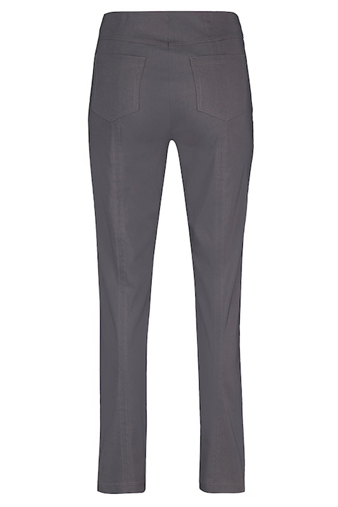Robell Bella 78cm Straight Leg Bengaline Trousers in 97 Elephant Grey 51559-5499