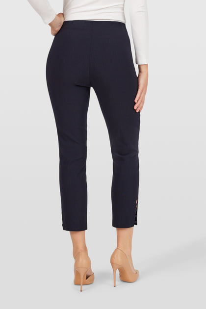 Robell Lena 09 Navy 69 Ladder Detail 65cm Pull-On Trousers 52550-5499-0