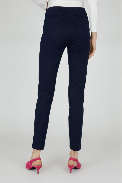 Robell Women's Bella P 78cm Straight Leg Pull-On Denim Jeans 69 Navy 52560-5488