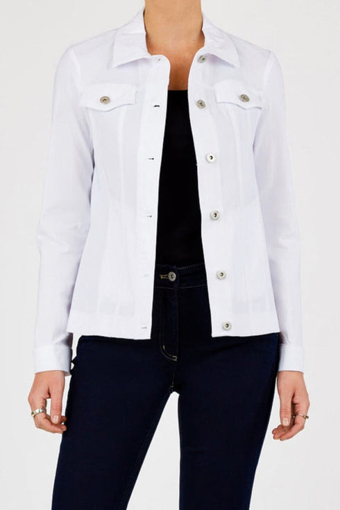 Robell Happy White 10 Fitted Stretch Bengaline Jacket 60cm 57609-5499-0