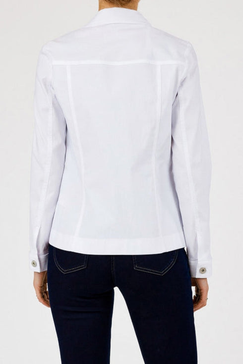 Robell Happy White 10 Fitted Stretch Bengaline Jacket 60cm 57609-5499-0