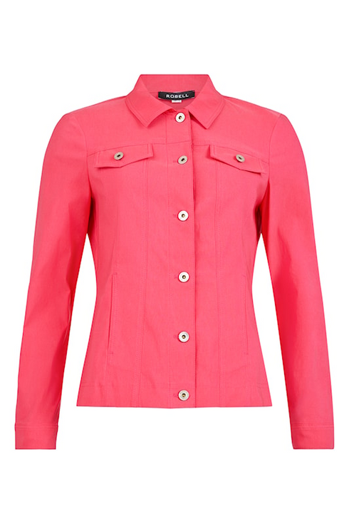 Robell Happy Tomato Red 460 Fitted Stretch Bengaline Jacket 60cm 57609-5499-0