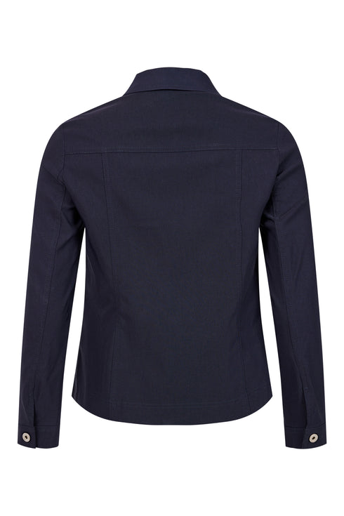 Robell Happy Navy 69 Fitted Stretch Bengaline Jacket 60cm 57609-5499-0