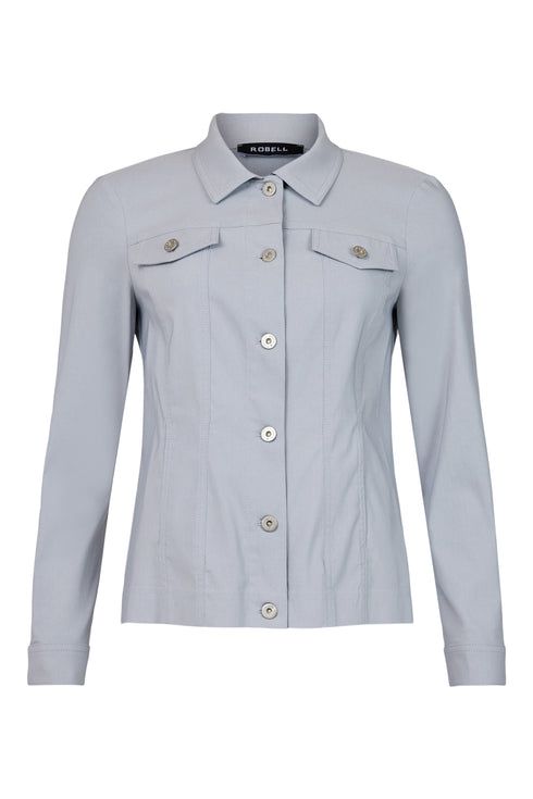 Robell Happy Pearl Grey 920 Fitted Stretch Bengaline Jacket 60cm 57609-5499-0