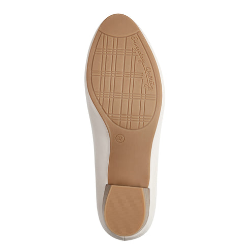 Jana Women’s Ivory Vegan Leather Court Shoes – Wide H-Width Pumps – 8-22360-42