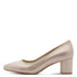 Jana Women’s Beige Metallic Block Heel Shoes – Wide H-Width Vegan Pumps – 8-22461-46