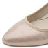 Jana Women’s Beige Metallic Block Heel Shoes – Wide H-Width Vegan Pumps – 8-22461-46