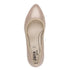 Jana Women’s Beige Metallic Block Heel Shoes – Wide H-Width Vegan Pumps – 8-22461-46