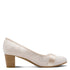 Jana 8-22467-42 Beige Gold Wide Fit Block Heel Court Shoe