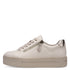 Jana Women’s Ivory Platform Trainers – Wide H-Width Vegan Lace & Zip Shoes – 8-23767-43