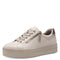Jana Women’s Ivory Platform Trainers – Wide H-Width Vegan Lace & Zip Shoes – 8-23767-43