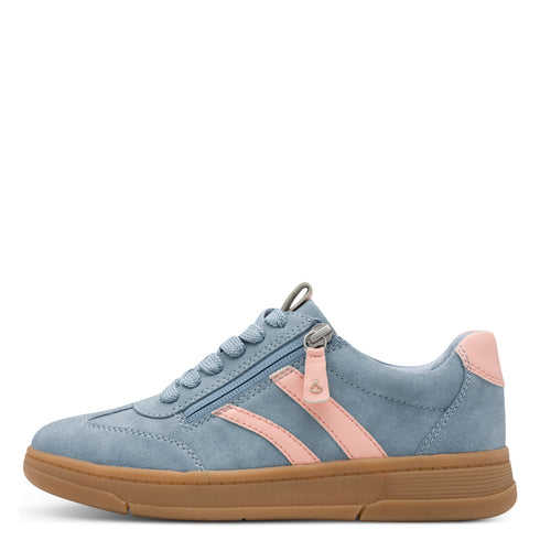 Jana Women's Sky & Peach 8-23784-44-855 Vegan Retro Trainers with Side Zip