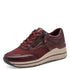 Jana Ladies Stretch Comfort Wedge Trainer with Removable Insole - 507 Burgundy SKU 8-23790-47