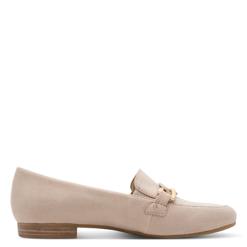 Jana Women's Beige 8-24263-42-400 Softline Vegan Suede Wide H-Fit Loafers