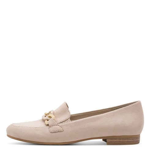 Jana Women's Beige 8-24263-42-400 Softline Vegan Suede Wide H-Fit Loafers