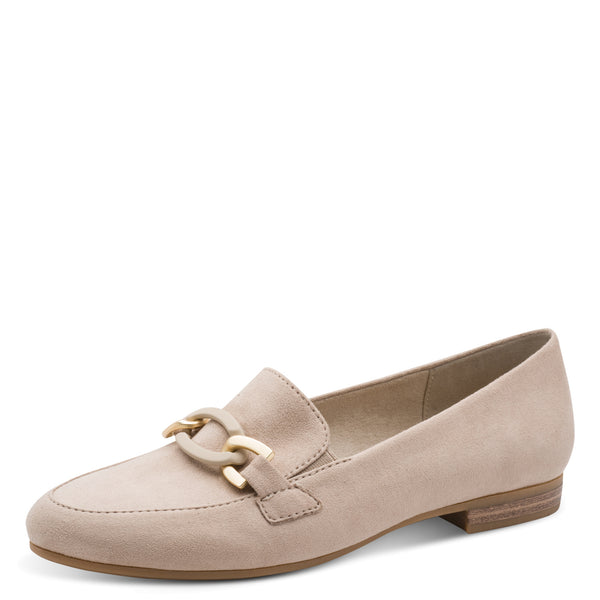 Jana Women's Beige 8-24263-42-400 Softline Vegan Suede Wide H-Fit Loafers