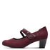 Jana Ladies H-Fit Vegan Faux Suede Strap Heel Court Shoe - 549 Bordeaux SKU 8-24464-42BR