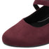 Jana Ladies H-Fit Vegan Faux Suede Strap Heel Court Shoe - 549 Bordeaux SKU 8-24464-42BR
