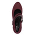 Jana Ladies H-Fit Vegan Faux Suede Strap Heel Court Shoe - 549 Bordeaux SKU 8-24464-42BR