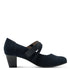 Jana Women's Navy Block Heel Court Shoe — H-Width Fit | 8-24464-42-805
