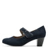 Jana Women's Navy Block Heel Court Shoe — H-Width Fit | 8-24464-42-805