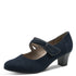 Jana Women's Navy Block Heel Court Shoe — H-Width Fit | 8-24464-42-805