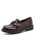 Jana Synthetic Block Heel Slip-ons JA311E02Z-G11 in Bordeaux Paten