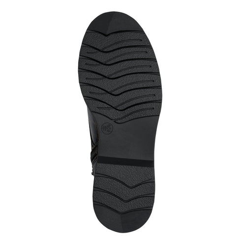 Jana 8-25282-45 Women’s Vegan Laced Boots – Dark Leopard Print, Wide Fit H, 40mm Heel