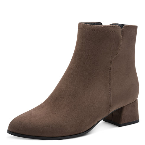 Jana Womens Faux Suede Block Heel Ankle Boots 8-25364-47 - 231 Stone