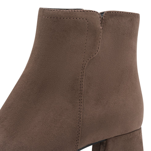 Jana Womens Faux Suede Block Heel Ankle Boots 8-25364-47 - 231 Stone