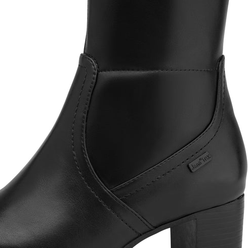 Jana Tex Wide Fit Knee High Heeled Boot 8-26571-47 - Black