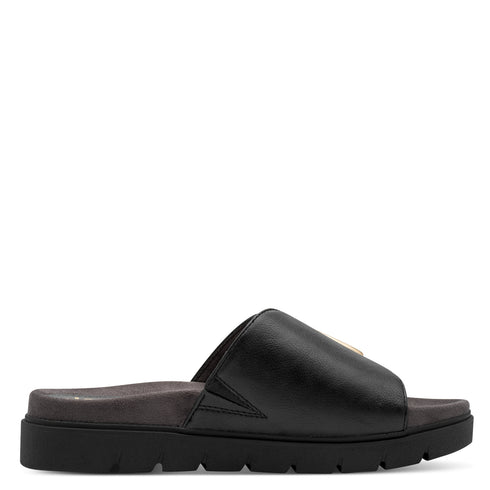 Jana Softline | 27561-46 Black Nappa Wide Fit Ladies Mules