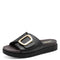 Jana Softline | 27561-46 Black Nappa Wide Fit Ladies Mules