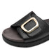 Jana Softline | 27561-46 Black Nappa Wide Fit Ladies Mules