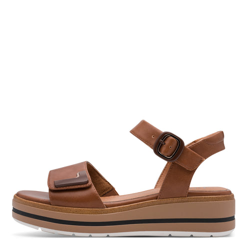 Jana | 28269-46 Cognac Ladies Wedge Sandals