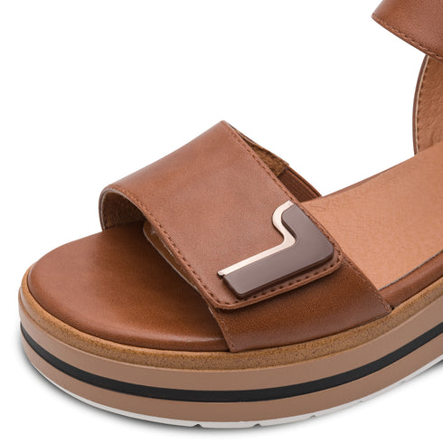 Jana | 28269-46 Cognac Ladies Wedge Sandals