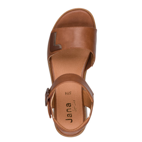 Jana | 28269-46 Cognac Ladies Wedge Sandals