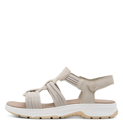 Jana | 28660 Pepper Beige Coshy Wide Fit Platform Sandals