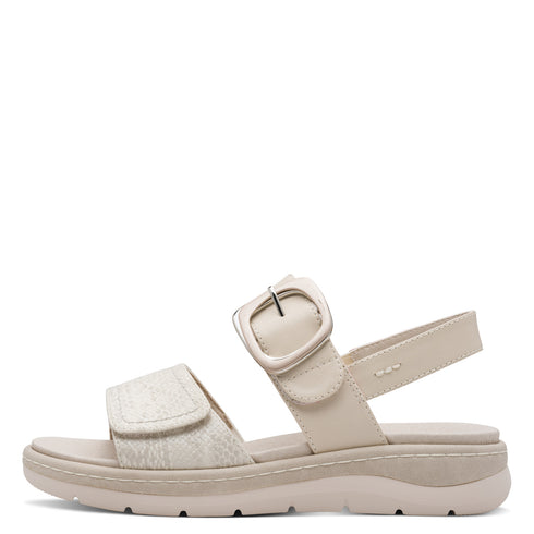 Jana | 8-8-28701-46 Ivory Multi Wedge Strap Sandals