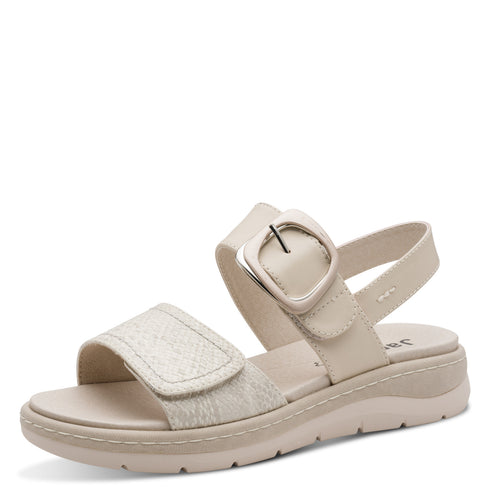 Jana | 8-8-28701-46 Ivory Multi Wedge Strap Sandals
